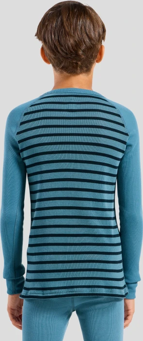 Odlo Active Warm Eco Stripes Funktionsshirt langarm provincial blue/dark sapphire (Junior)