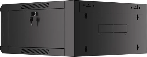 Lanberg WFFA Series 19" Rack Wandschrank 4HE, hängend, Flatpack, Glastür, IP20, RAL 9004, 600mm tief