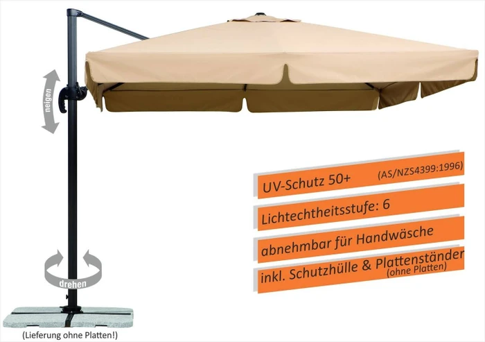 Schneider Rhodos Sonnenschirm 300x300cm natur