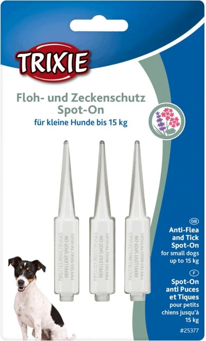 Trixie Floh und Zeckenschutz Spot On für Hunde bis 15kg, 4.5ml (3x 1.5ml)