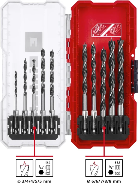 Einhell S-Case Holzbohrer-Sortiment inkl. Werkzeugbox, 10-tlg.