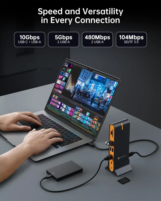 Novoo 15-in-1 Triple Display Docking Station, USB-C 3.1 [Buchse]