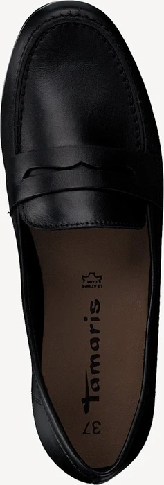 Tamaris Ledermoccassin schwarz (Damen)