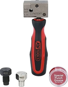 KS Tools Flarefix 1 Universal-Bremsleitungs-Bördelgerät-Satz mit Hydraulik-Spindel, 4-tlg