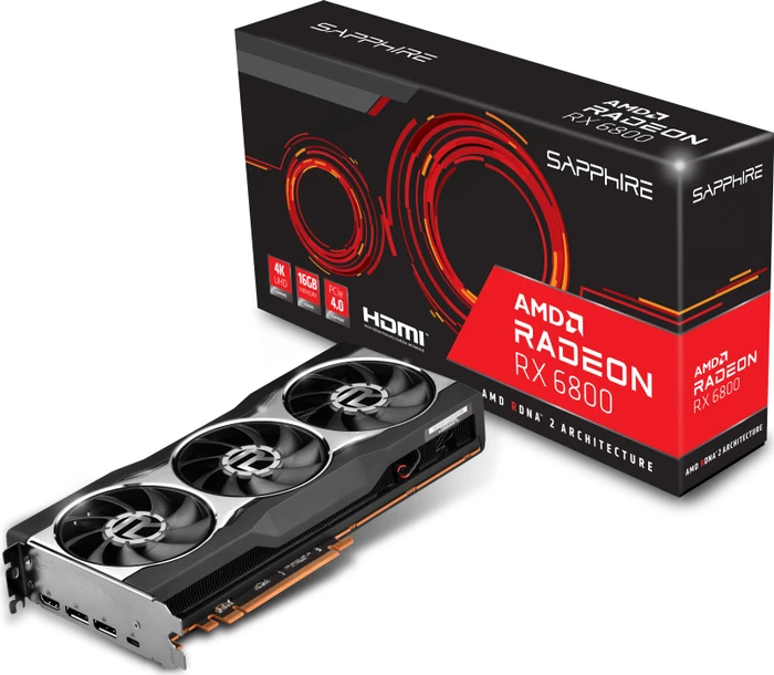 Sapphire Radeon RX 6800, 16GB GDDR6, HDMI, USB-C, 2x DP, lite retail