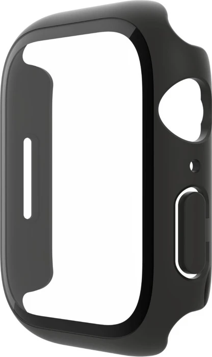 Belkin ScreenForce antimikrobieller TemperedCurve 2-in-1-Displayschutz mit Schutzrand für Apple Watch (44mm/45mm) schwarz