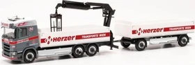 Herpa Scania CR 20 ND Baustoff-Hängerzug Herzer Österreich/Wien