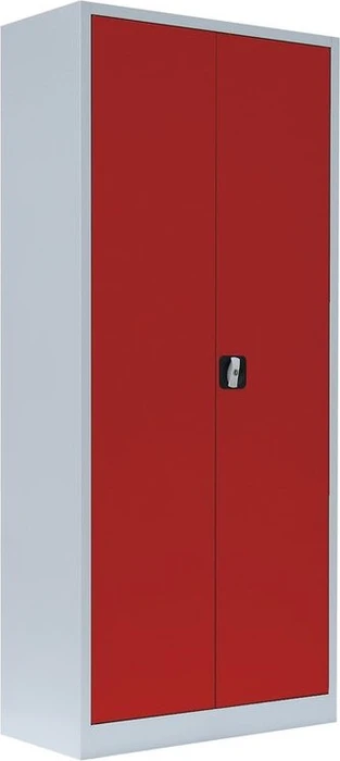 Lüllmann ClassiX Metallschrank, grau/rot, Metallschrank (530334)