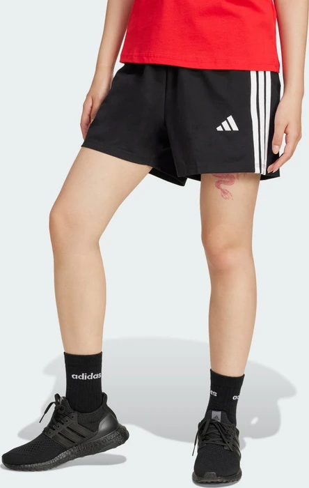 adidas Essentials 3-Streifen Cotton Trainingshose kurz schwarz/weiß (Damen)