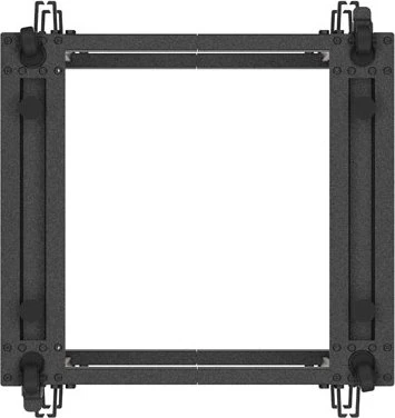 Lanberg Open Rack Series 19" Open Frame Rack 15HE, 4-Pfosten, mit Rollen, Flat Pack, tiefenverstellbar, 576-1033mm, RAL 9004, 657mm tief