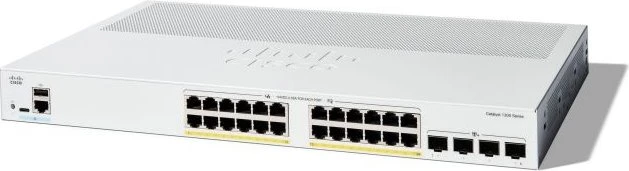 Cisco Catalyst 1300 Rackmount Gigabit Managed Switch, 24x RJ-45, 4x SFP+, 195W PoE+