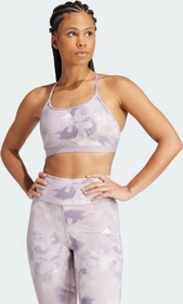 adidas Aeroreact Training Essentials Light Support Tie-Dye Flower-Print Sport-BH putty mauve/preloved fig (Damen)