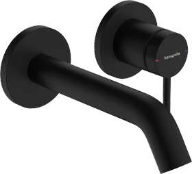 Hansgrohe Tecturis S Einhebel-Waschtischmischer Unterputz für Wandmontage EcoSmart+ mit Auslauf 16.5cm mattschwarz