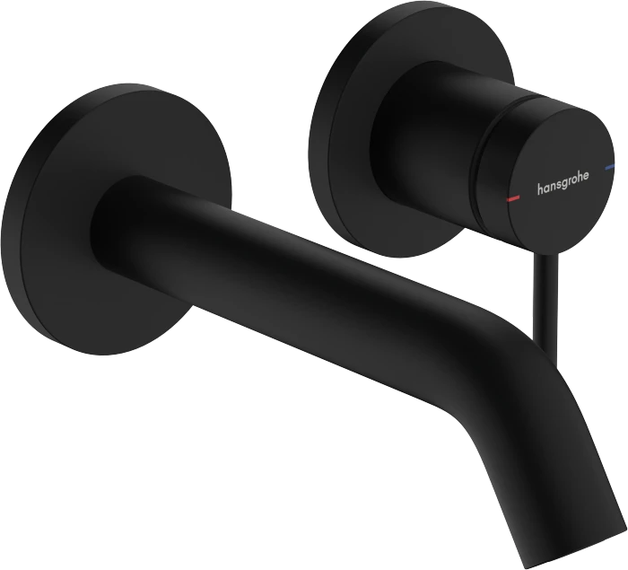 Hansgrohe Tecturis S Einhebel-Waschtischmischer Unterputz für Wandmontage EcoSmart+ mit Auslauf 16.5cm mattschwarz
