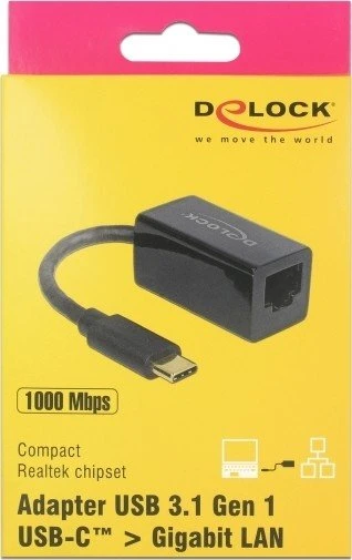 DeLOCK RJ-45 LAN-Adapter, USB-C 3.0 [Stecker]