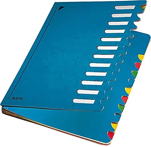 Leitz Pultordner mit Farbregister, 12 Fächer, A4, blau
