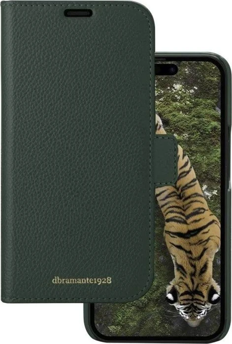 dbramante1928 New York Pebbled für Apple iPhone 15 Plus Evergreen