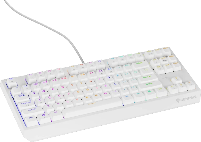 Genesis Thor 230 TKL, weiß, LEDs RGB, hot-swap, Gaote Outemu BROWN, USB, US