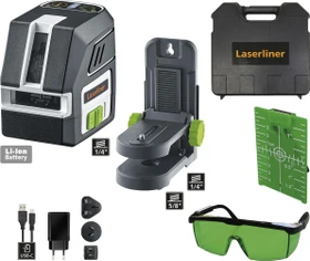 Laserliner PocketCross-Laser 2G Hybrid Akku-/Elektro-Laser-Entfernungsmesser inkl. Koffer + Akku 3.6Ah