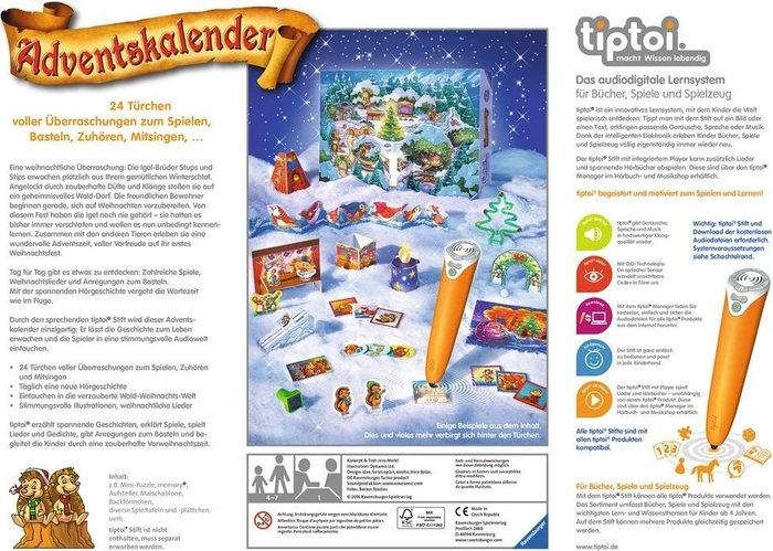 Ravensburger tiptoi Spiel: Adventskalender - Waldweihnacht der Tiere