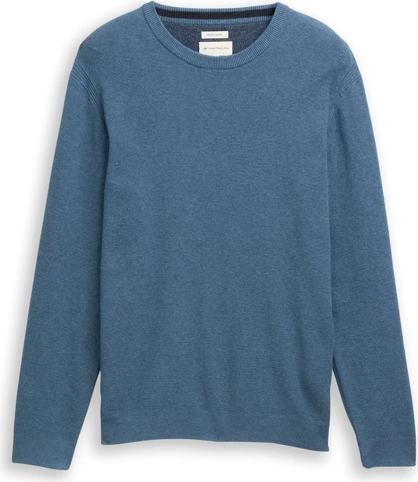 Tom Tailor Bio-Baumwolle Strickpullover real teal melange (Herren)