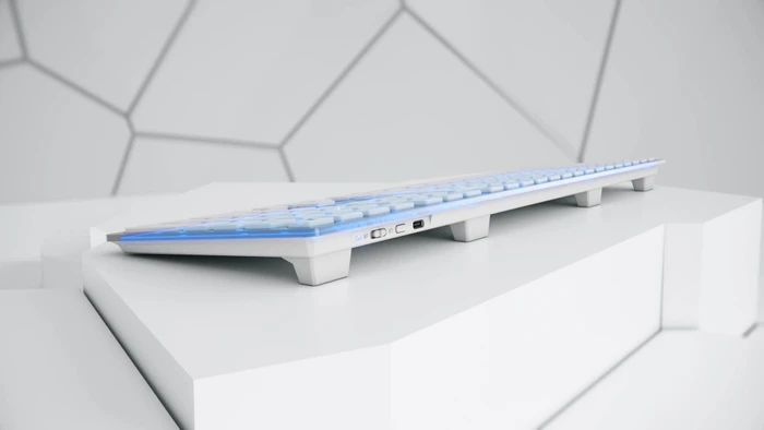 Cherry DW 9100 Slim weiß/silber, USB/Bluetooth, BE