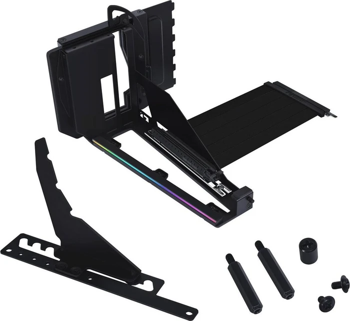 Lian Li Riser Card Vertical GPU Kit, inkl. PCI-Slot Blende für Lian Li, gewinkelt, PCIe 5.0, 200mm, schwarz