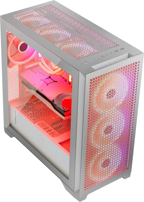 Modecom Volcano Expanse T Apex ARGB Midi, weiß, Glasfenster