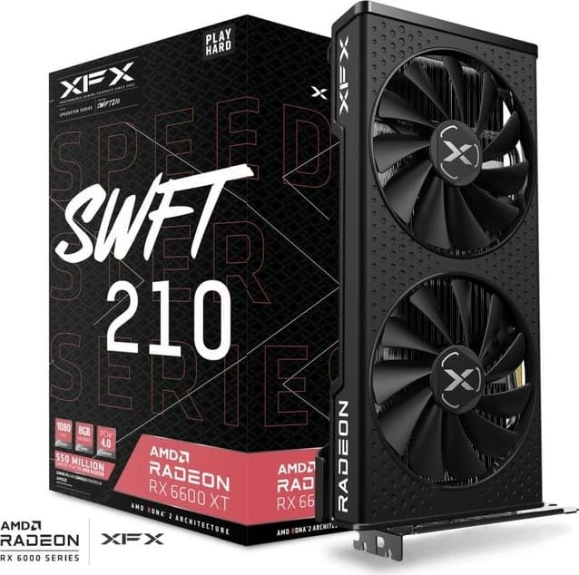 XFX Speedster SWFT 210 Radeon RX 6600 XT Core Gaming, 8GB GDDR6, HDMI, 3x DP