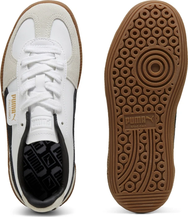 Puma Palermo Leather puma white/vapor gray/gum (Junior)