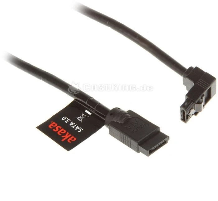 Akasa SATA 6Gb/s Kabel 0.5m gewinkelt mit Arretierung