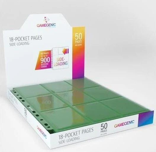 Gamegenic 18-Pocket Pages Side-Loading grün, 50 Stück