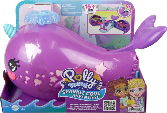 Mattel Polly Pocket - Sparkle Cove Adventure Narwalabenteurer Boot
