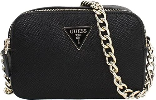 Guess Noelle Saffiano Umhängetasche schwarz
