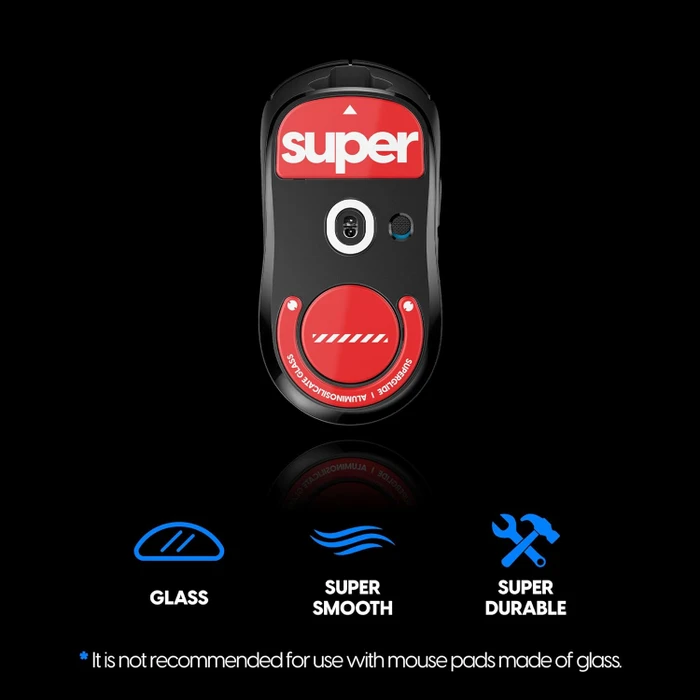 Pulsar Gaming Gears Superglide 2 für Logitech G Pro X Superlight, Mausgleiter, rot