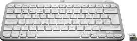 Logitech MX Keys Mini for Business, LEDs weiß, Logi Bolt, Pale Gray, weiß/grau, USB/Bluetooth, UK
