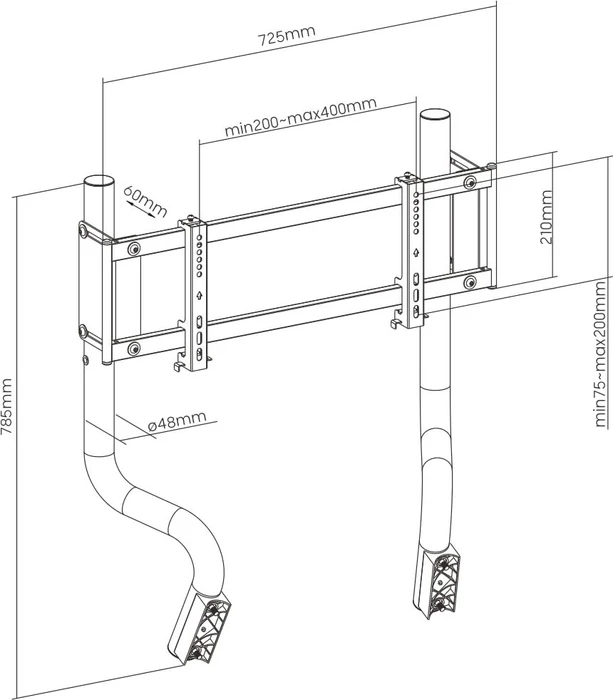 Oplite Single Monitor Stand für GTR S3/S8 Racing Cockpit, schwarz
