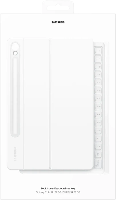 Samsung EF-DX725 Book Cover Keyboard mit AI-Taste für Galaxy Tab S9 / S9 FE / S10 FE, weiß, DE