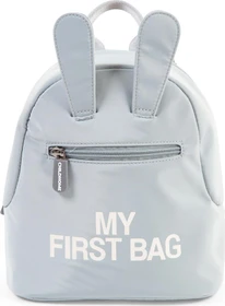 Childhome My first bag Streifen grau/ecru Kindergartenrucksack