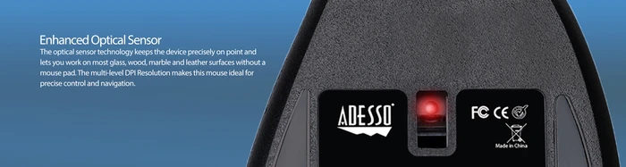 Adesso iMouse E7 Vertical Ergonomic Programmable Mouse schwarz, Linkshänder, USB