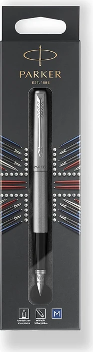 Parker Jotter stainless steel/chrome trim, rechte Hand, mittel, Blister