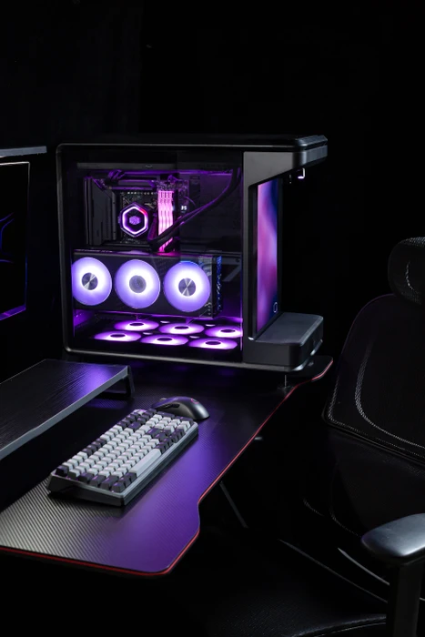 Cooler Master MasterFrame 360 Stage LCD, schwarz, Glasfenster