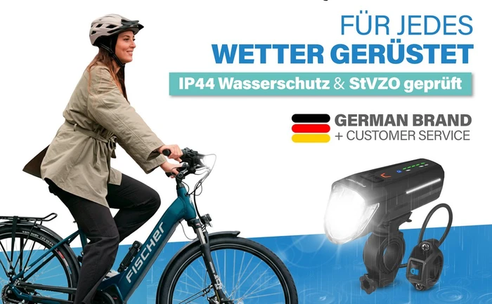 Fischer LED-Akku 180 Lux Frontlicht schwarz