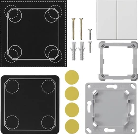 Gira EnOcean Funk-Wandsender für System 55 2-fach, reinweiß glänzend, Montageset ohne Platine