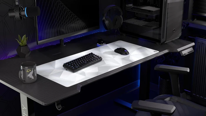 Endorfy Crystal Onyx White XL, 900x400mm, Motiv weiß/grau