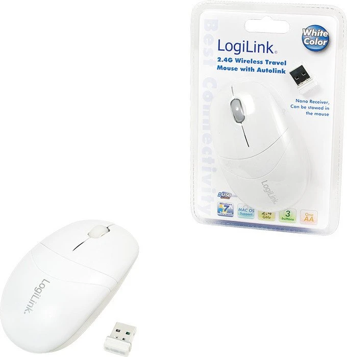 LogiLink Optical Wireless Mouse weiß, USB
