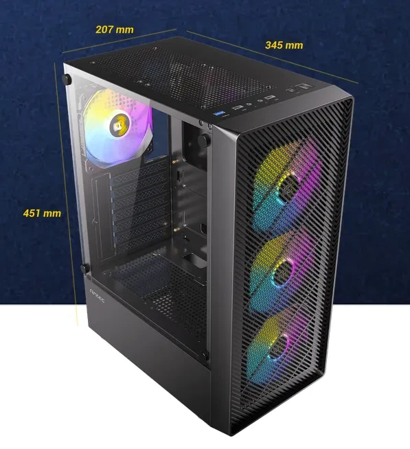 Antec AX26 RGB Elite, schwarz, Glasfenster