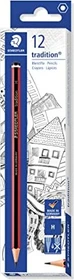 Staedtler Tradition 110 Bleistift H graphit, schwarz/rot, 12er-Pack