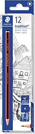 Staedtler Tradition 110 Bleistift H graphit, schwarz/rot, 12er-Pack