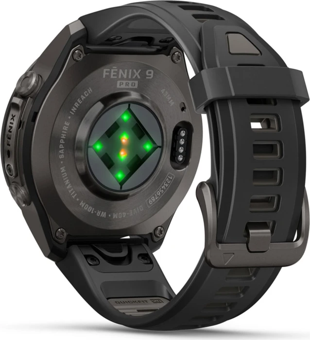 Garmin Fenix 9 Pro inReach 43mm carbon grey dlc titanium/black-pebble grey